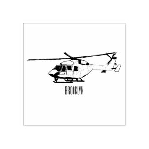 Legerhelikopter cartoon illustratie 	rubberstempel