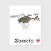 Legerhelikopter cartoon illustratie sticker (Vel)