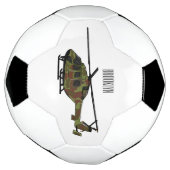 Legerhelikopter cartoon illustratie voetbal (Gedraaid)