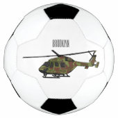 Legerhelikopter cartoon illustratie voetbal (Voorkant)