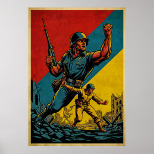  legerillustratie - Sterk en verenigd Poster