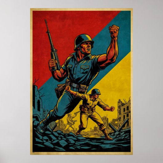  legerillustratie - Sterk en verenigd Poster (Voorkant)