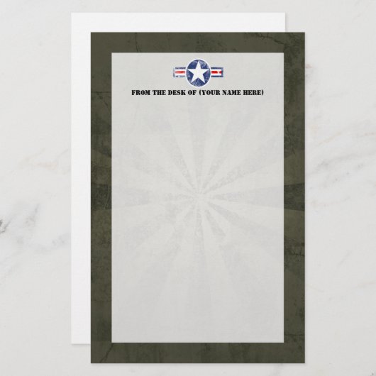 Legerluchtmacht  briefpapier (Voorkant / Achterkant)