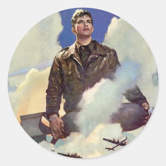 Legerluchtmacht Ronde Sticker (Voorkant)