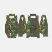 Legerpartij Groene Paintball Splatter Target Bedankdoosjes (Uitgevouwen)