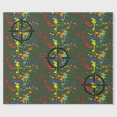 Legerpartij Groene Paintball Splatter Target Cadeaupapier (Vlak)
