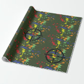 Legerpartij Groene Paintball Splatter Target Cadeaupapier (Uitgerold)