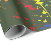 Legerpartij Groene Paintball Splatter Target Cadeaupapier (Rol Hoek)