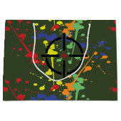 Legerpartij Groene Paintball Splatter Target Groot Cadeauzakje (Voorkant)