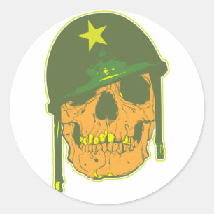 Legerschedel Ronde Sticker
