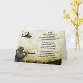 Legersoldaat - gedicht van de zoon kaart (Gele Bloem)