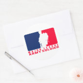 Legersoldaat uit de Major League Ronde Sticker (Envelop)