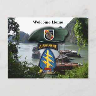 Legerspeciale troepen groene bergen vietnam-oorlog briefkaart