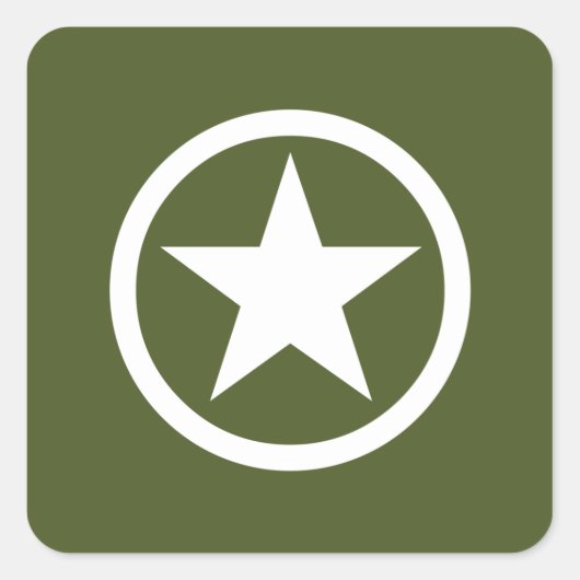 Legerster Vierkante Sticker (Voorkant)