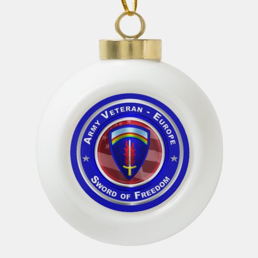 Legerveteraan-Europa kerst Keramische Bal Ornament (Voorkant)