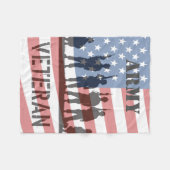  legerveteraan met vlag fleece deken (Voorkant (Horizontaal))