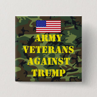 Legerveteranen Tegen Trump Knop Vierkante Button 5,1 Cm