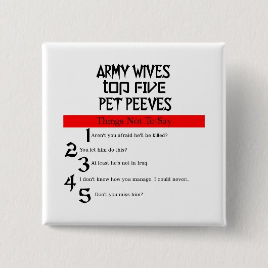 Legervrouwen Pet Peeves Button (Voorkant)