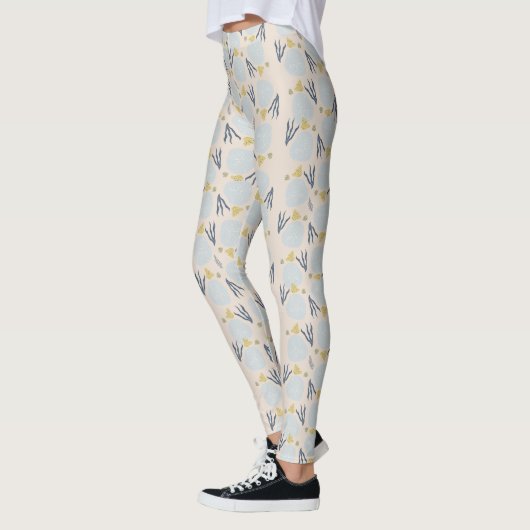 Legging à motif botanique de plage Dollar de sable (Gauche)
