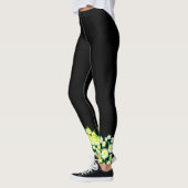 Legging à motif de fleurs de figues sûres funky (Gauche)