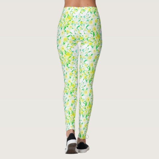 Legging à motif de fleurs de figues sûres funky (Dos)