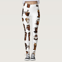 Legging à motif grain de café
