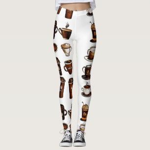 Legging à motif grain de café
