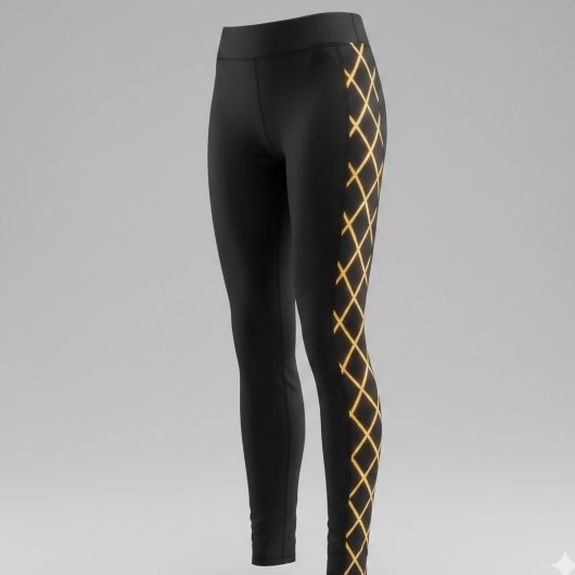 Legging à motif quadrillé doré