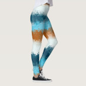 Legging à rayures bleues et marron aquarelle (Droite)