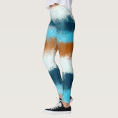 Legging à rayures bleues et marron aquarelle (Gauche)