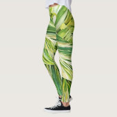 Legging Art Feuilles Tropicales Vertes (Gauche)