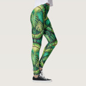 Legging avec un motif de feuille tropicale vert vi (Droite)