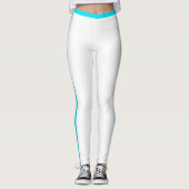 Legging Blanc avec Rayure Latérale Bleue Couleurs  (Devant)