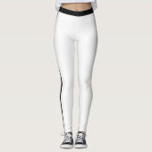 Legging blanc avec rayure latérale noire ou choisi (Devant)