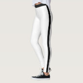 Legging blanc avec rayure latérale noire ou choisi (Gauche)
