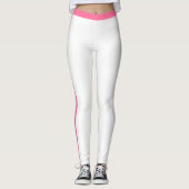 Legging Blanc avec Rayure Latérale Rose - Choisiss (Devant)