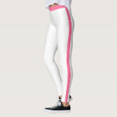 Legging Blanc avec Rayure Latérale Rose - Choisiss (Gauche)