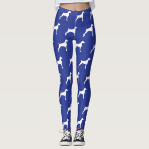 LEGGING BLANC ET BLEU DE SILHOUETTE GRAPHIQUE DE