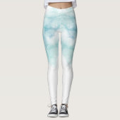 Legging blanc présentant un motif aquarelle doux  (Devant)