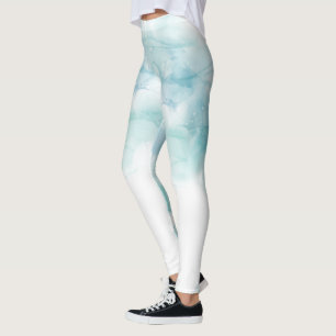 Legging blanc présentant un motif aquarelle doux