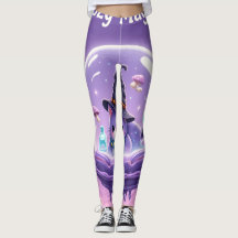 Legging Boule Magique Sorcière Kawaii Violet