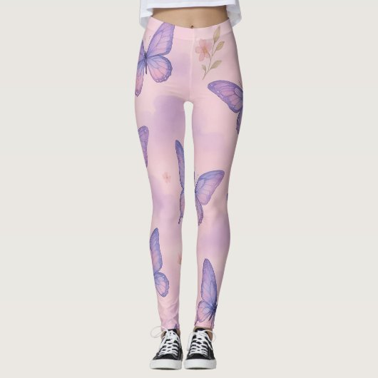 Legging Butterfly Dream Motion – Aquarelle Douce (Devant)