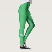 Legging de Couleur Pâle Vert avec Feuilles (Droite)