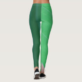 Legging de Couleur Pâle Vert avec Feuilles (Dos)