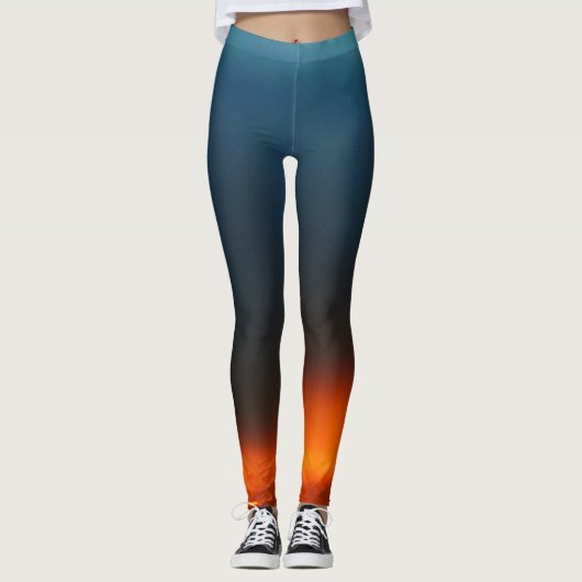 Legging de rêve, ciel orange et bleu (Devant)