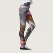 Legging doré en fluidité abstraite rose et grise (Droite)