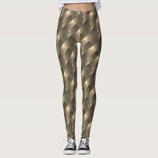 Legging doré ou marron, rectangulaires, reliefs ou (Devant)