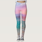 Legging du coucher de soleil de l'océan d'été (Devant)