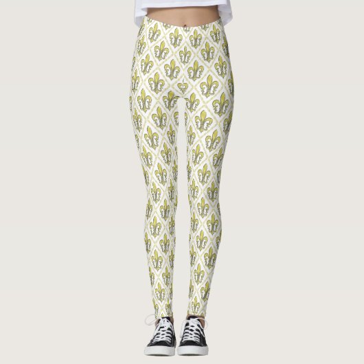 Legging élégant à motif Fleur de Lis (Devant)