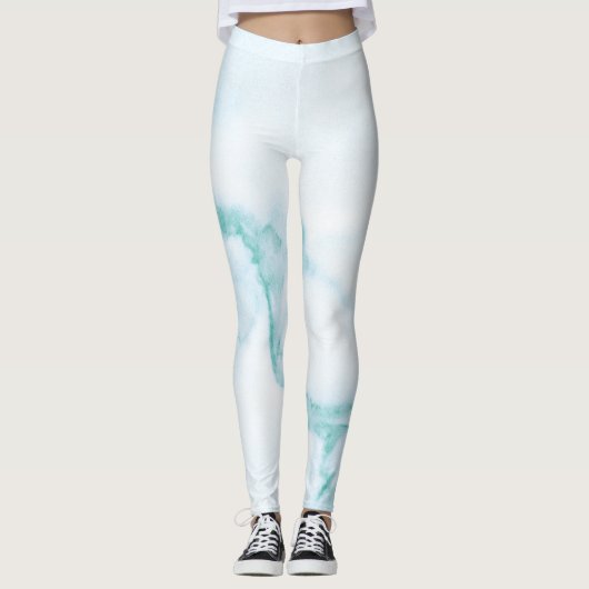 Legging en marbre turquoise (Devant)